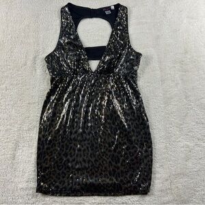 Dreamgirl Black and Gold Sequin Mini Dress